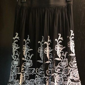 Gorgeous black with white embroidery skirt